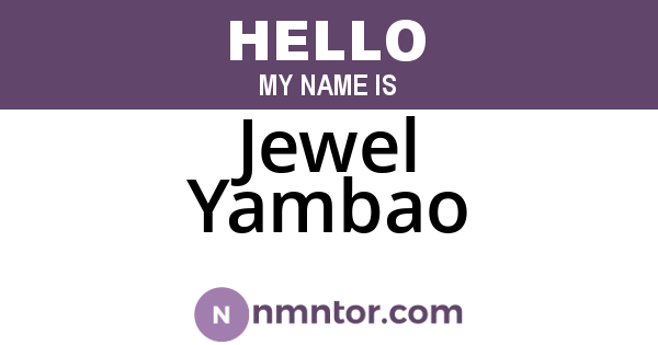 Jewel Yambao