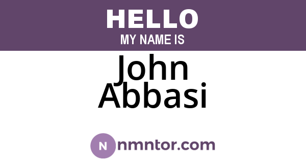 John Abbasi