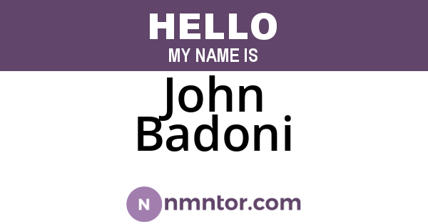 John Badoni