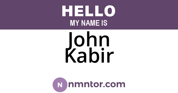 John Kabir