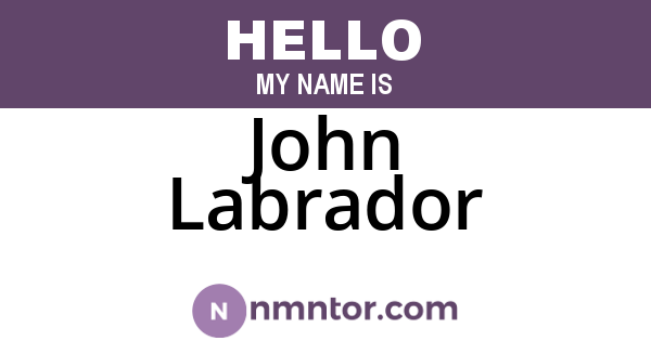 John Labrador