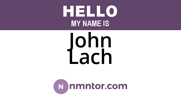 John Lach