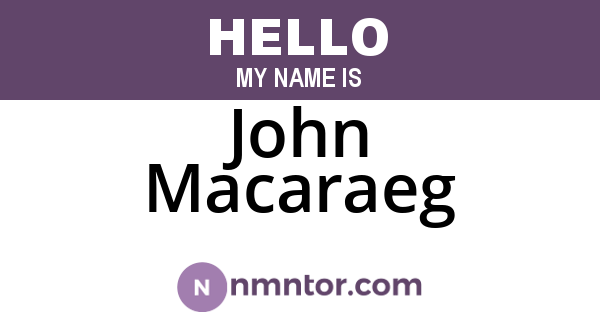 John Macaraeg