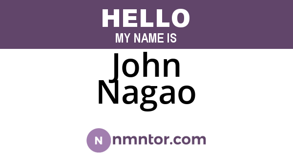 John Nagao