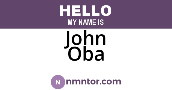 John Oba