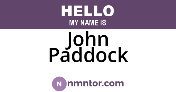 John Paddock