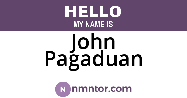 John Pagaduan