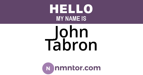 John Tabron