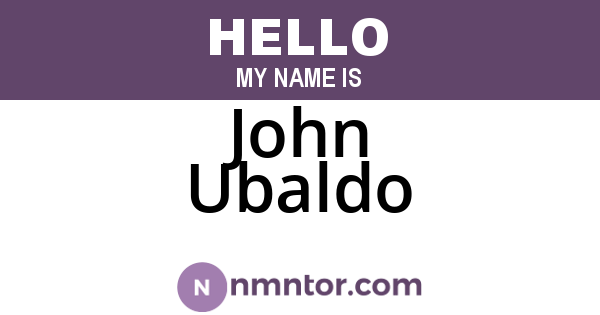 John Ubaldo