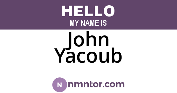 John Yacoub