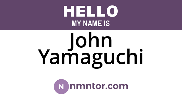 John Yamaguchi