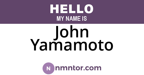 John Yamamoto