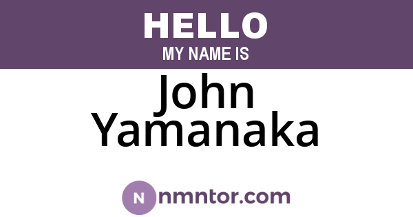 John Yamanaka