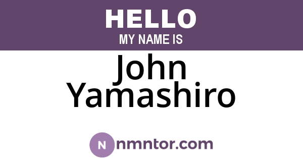John Yamashiro