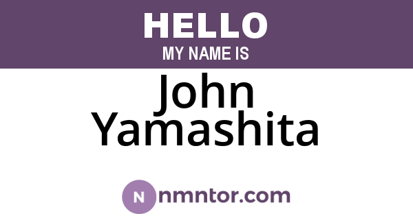 John Yamashita
