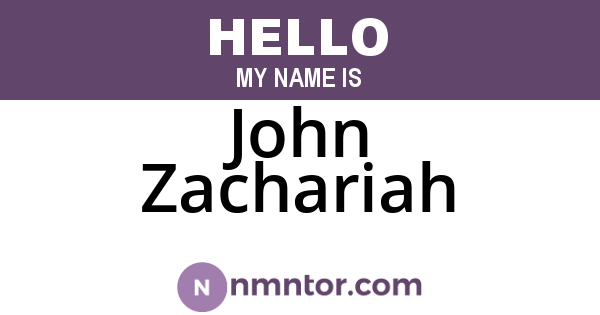 John Zachariah