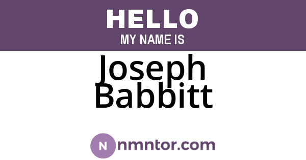 Joseph Babbitt