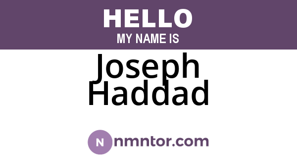 Joseph Haddad