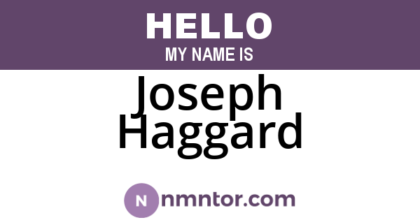 Joseph Haggard