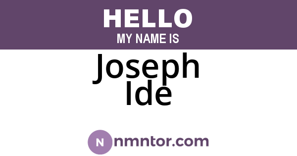 Joseph Ide