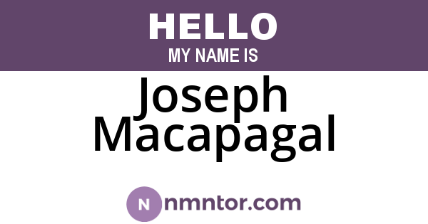 Joseph Macapagal