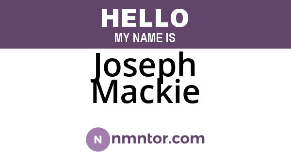 Joseph Mackie
