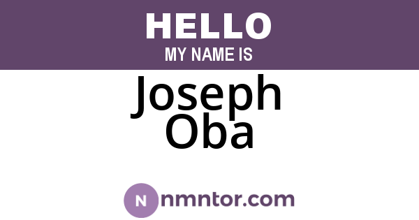 Joseph Oba