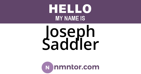 Joseph Saddler
