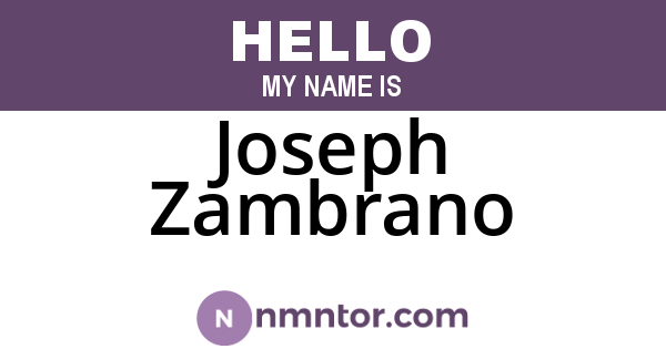 Joseph Zambrano