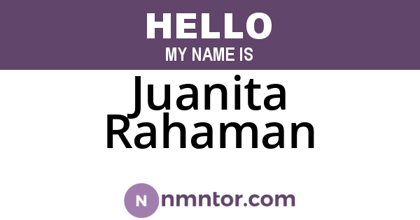 Juanita Rahaman