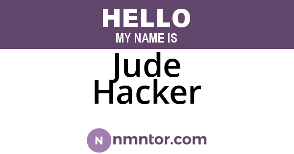 Jude Hacker