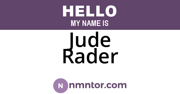 Jude Rader