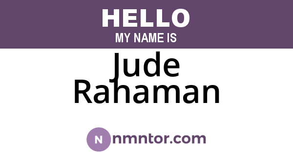 Jude Rahaman