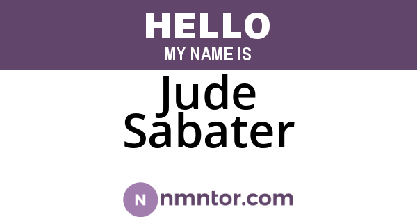 Jude Sabater