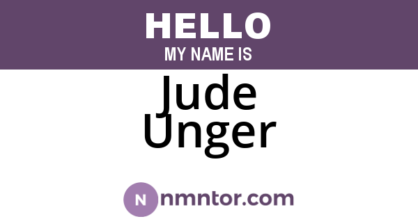 Jude Unger