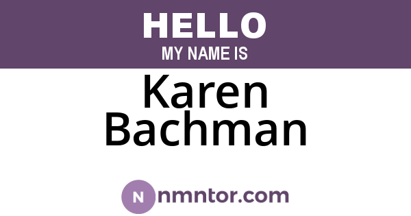 Karen Bachman