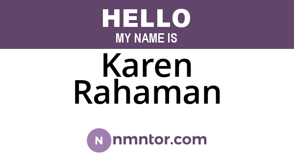 Karen Rahaman