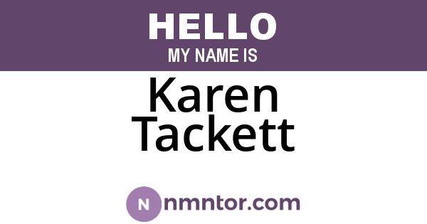 Karen Tackett