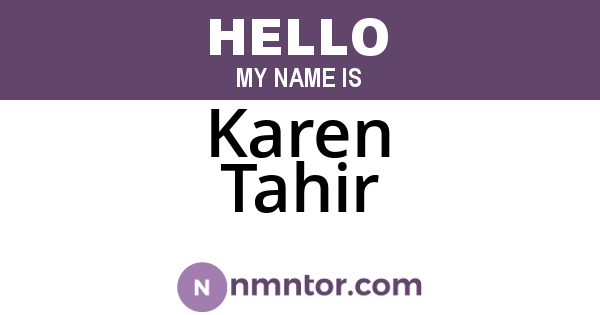 Karen Tahir