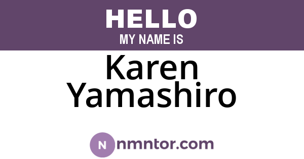 Karen Yamashiro