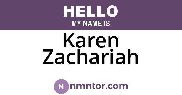Karen Zachariah