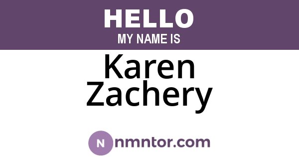 Karen Zachery