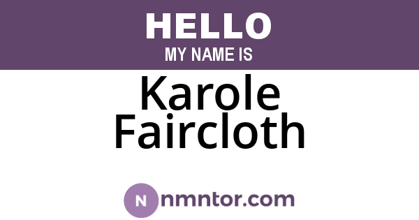Karole Faircloth