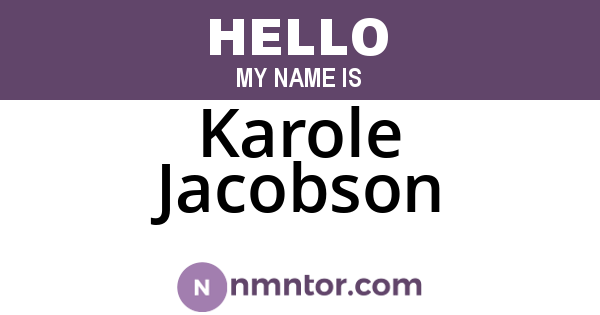 Karole Jacobson