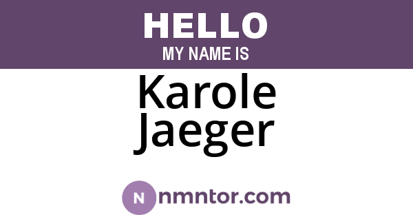 Karole Jaeger