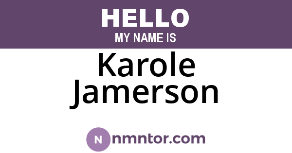 Karole Jamerson