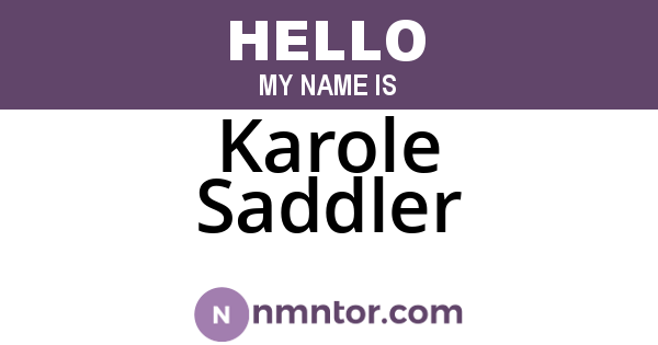 Karole Saddler