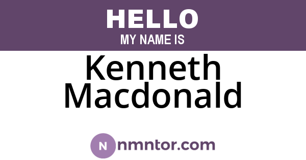 Kenneth Macdonald