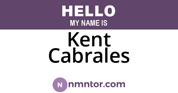 Kent Cabrales