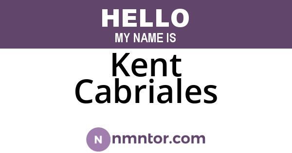 Kent Cabriales